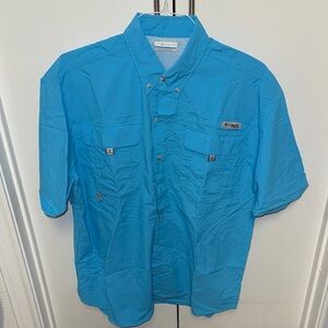 Columbia Bright Blue Button-Up Shirt
